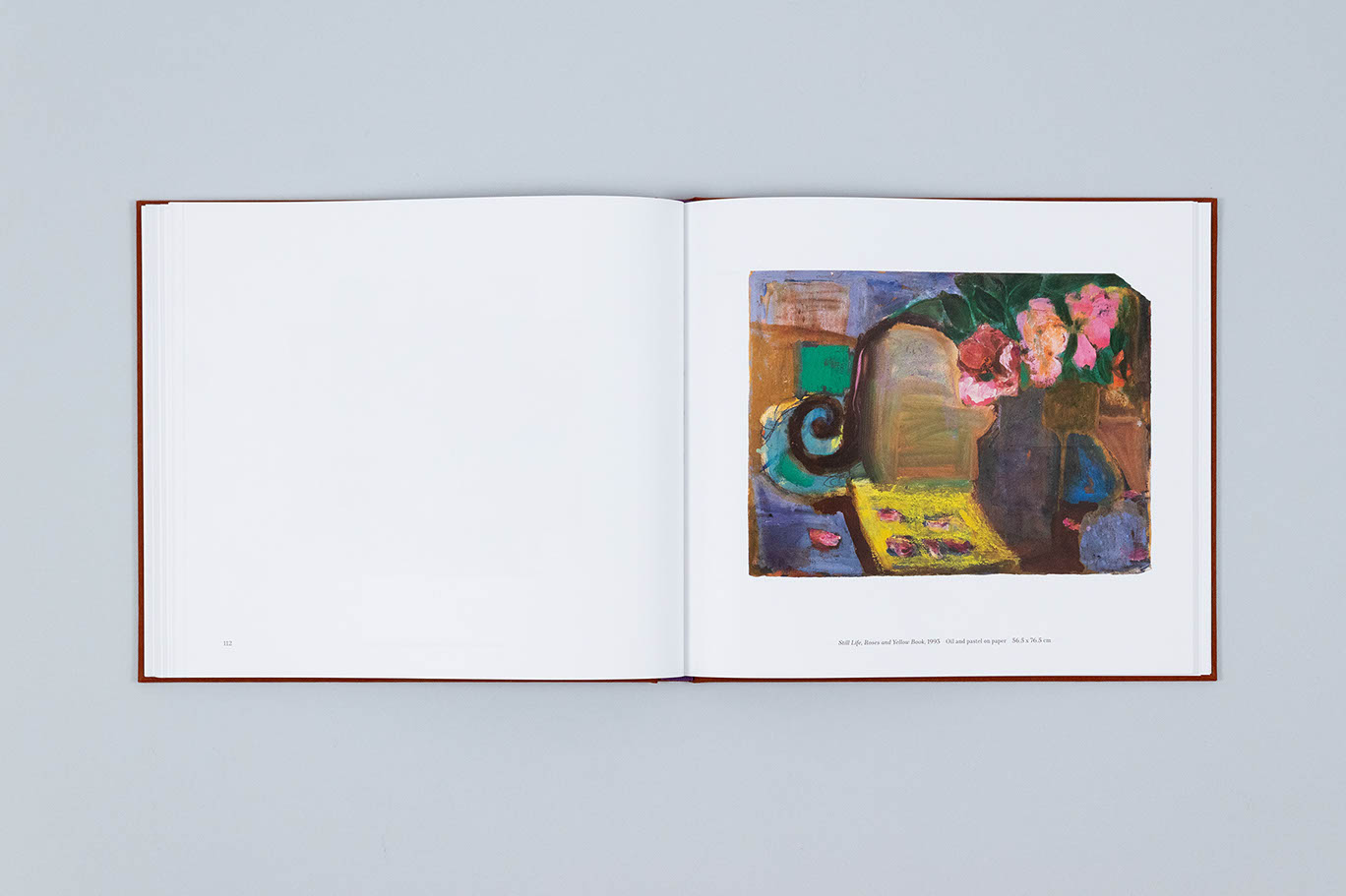 Carole Gibbons monograph spread with a painted work on paper on the right page